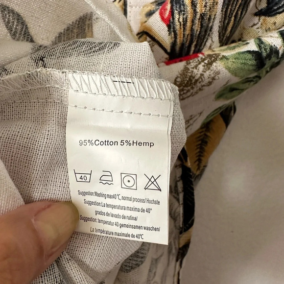 COOFANDY Men’s Unisex Floral Henley Neckline Long Sleeves Small Shirt BNWT - Picture 6 of 8